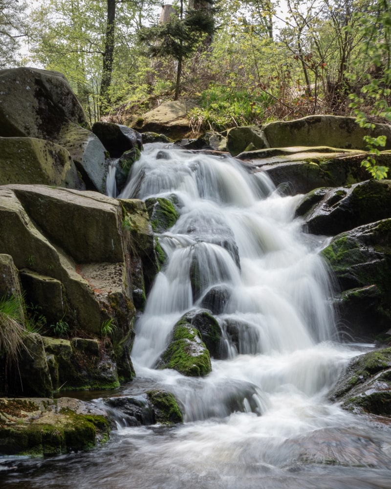 A long exposure of a waterfall in the Harz mountains